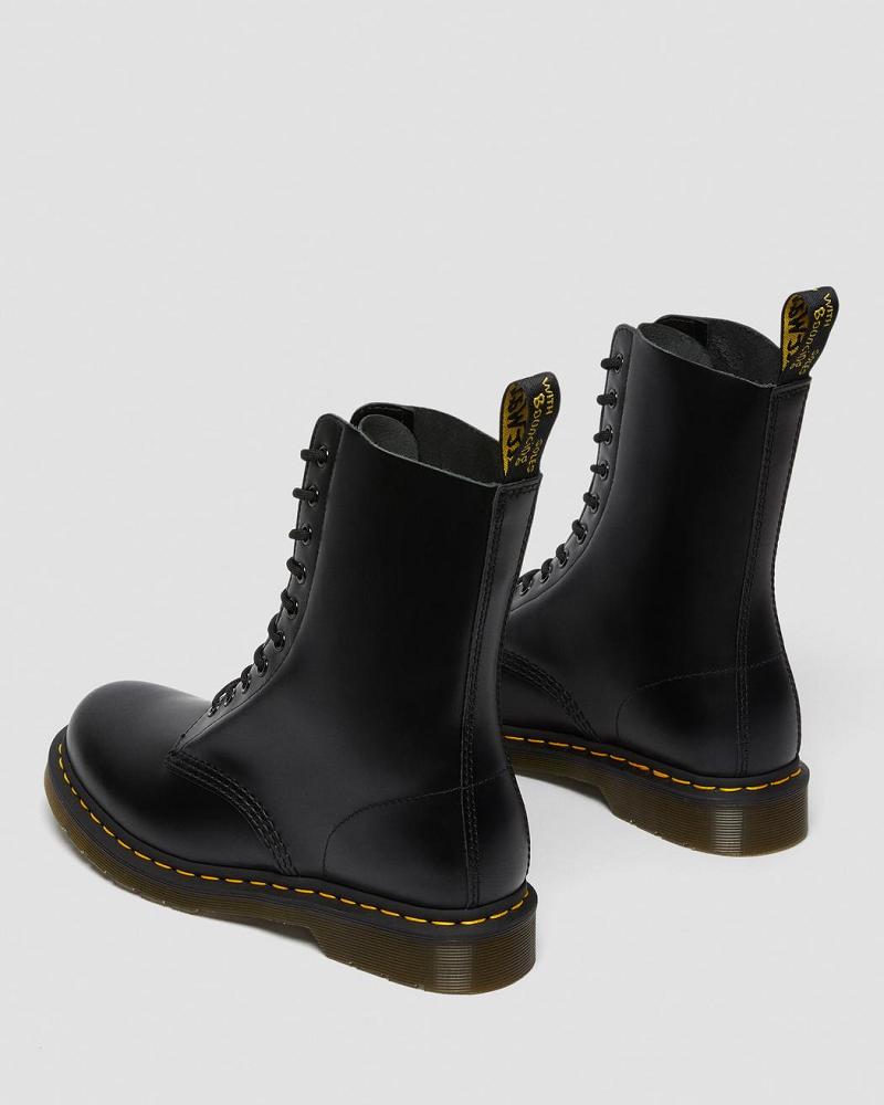 Dr Martens 1490 Smooth Leren Mid Calf Enkellaars Heren Zwart | NL 383ZUT